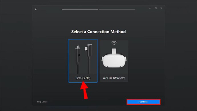 Выберите Link (Cable) и продолжить