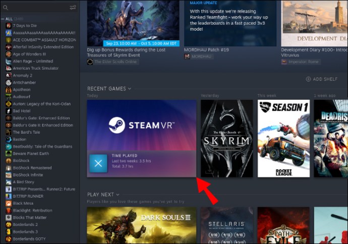 Запустите Steam и нажмите Steam VR