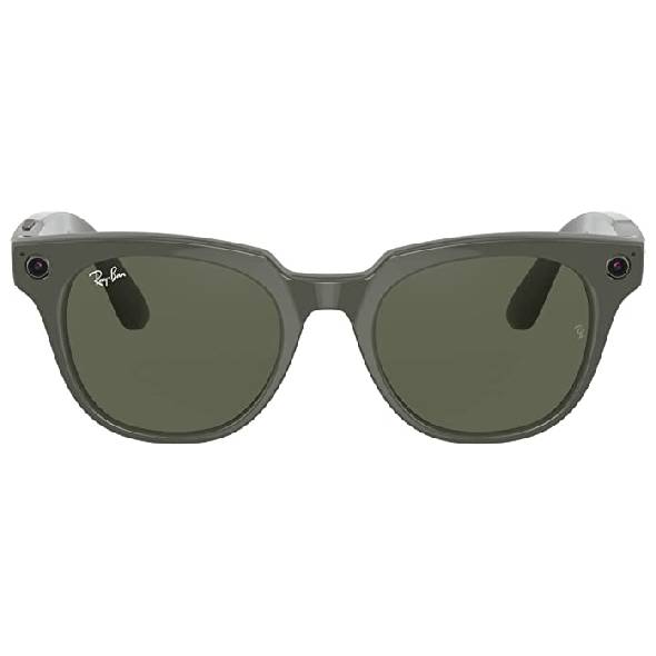 Очки Ray Ban Stories Meteor (Оливковая оправа, прозрачные линзы с затемнением G-15)